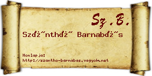 Szánthó Barnabás névjegykártya